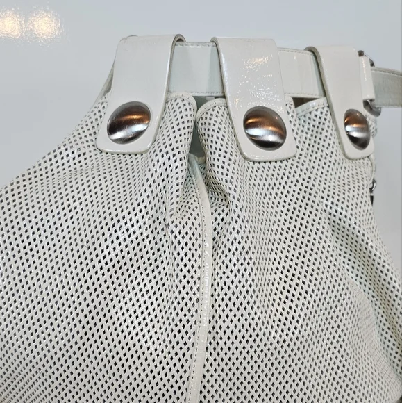 Kooba Vintage White Mesh Leather Hobo Bag - Chic & Unique! - Picture 2 of 16